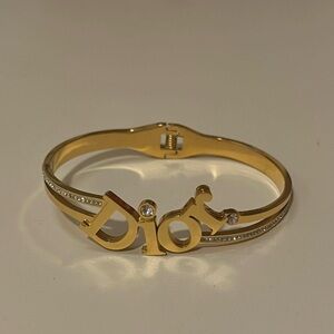 Gold-tone Crystal Cuff Fashion Bracelet